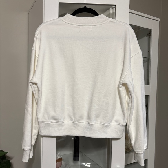 PARKE American Flag Shrunken Mockneck Sweatshirt White French Terry size S/M - Picture 5 of 6